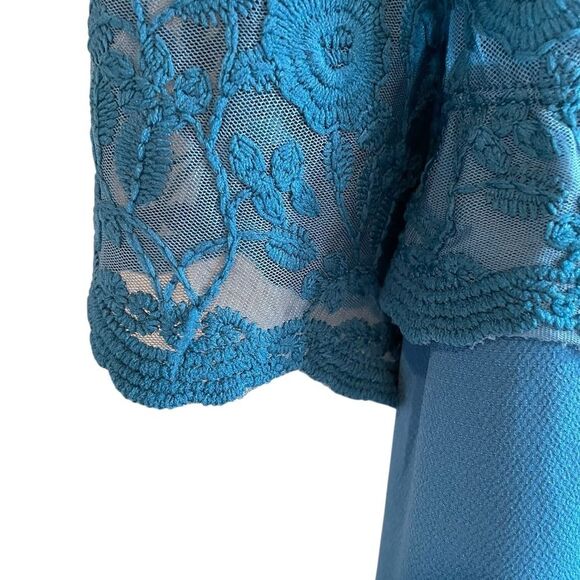 ANDREE BY UNIT Blue Lace Cardigan Size Medium - Picture 3 of 6
